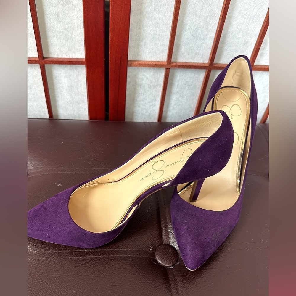 Jessica Simpson purple heels